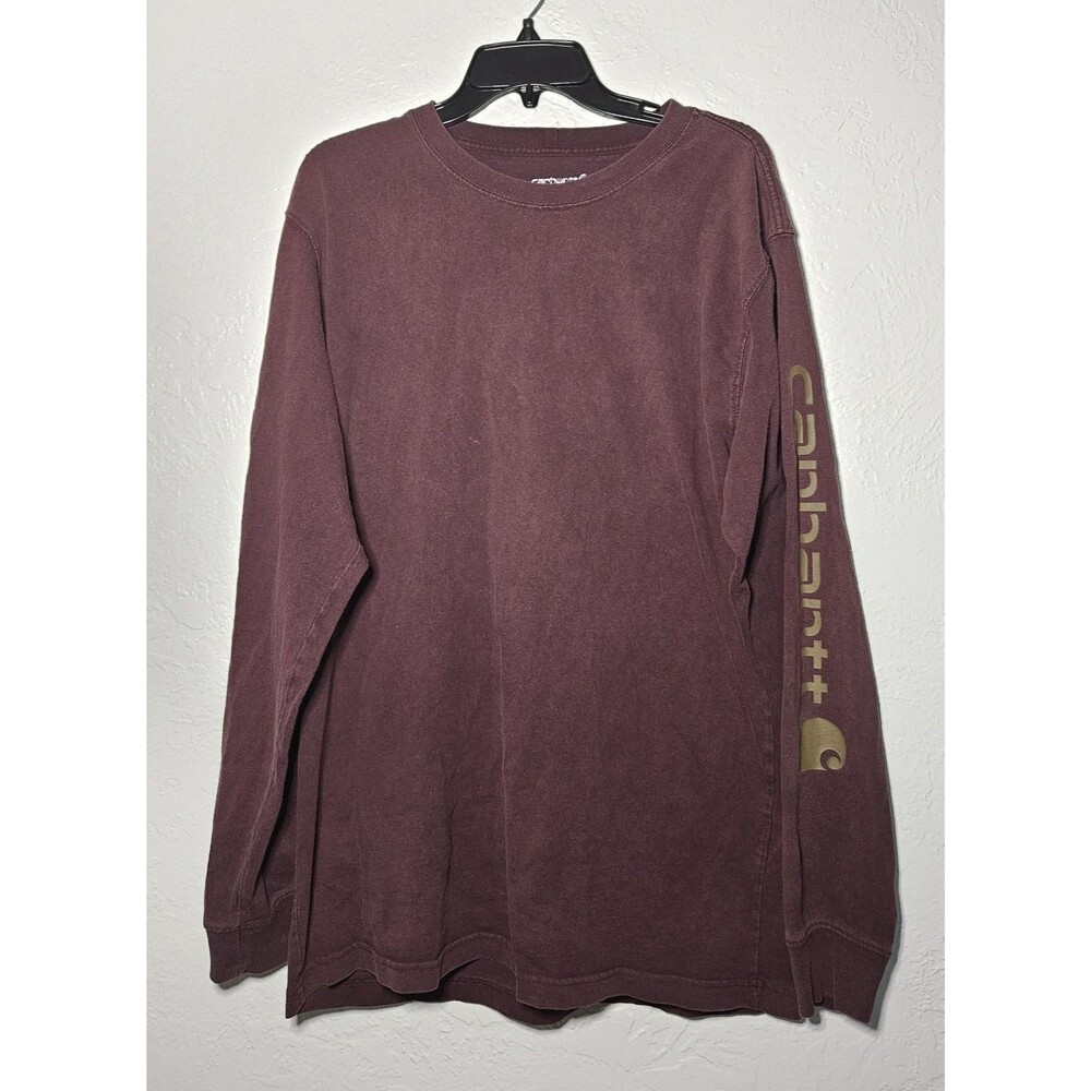 Carhartt loose FIT HEAVYWEIGHT LONG SLEEVE RED GRAPHIC LOGO ARM T-SHIRT Men's M